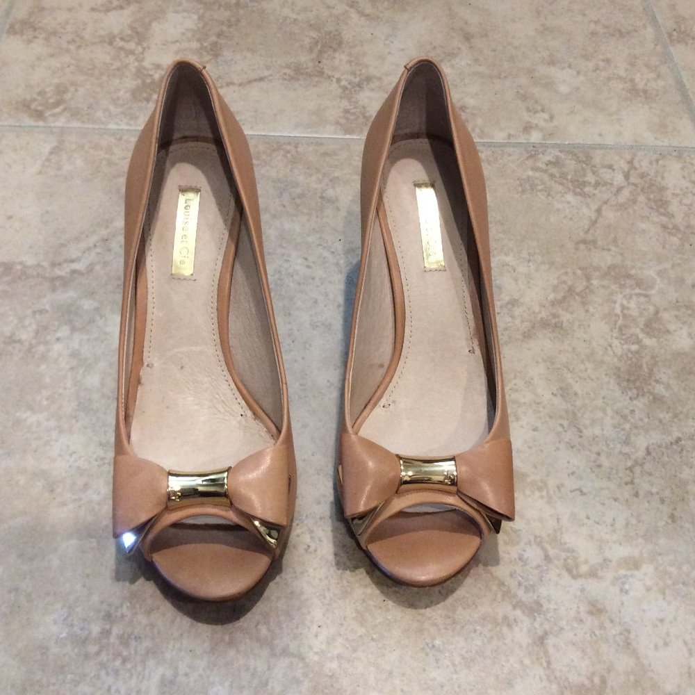 Louise et Cie Nude Open Toe Heels
